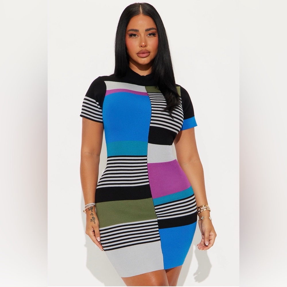 Colorblock Mini Dress - Size L
